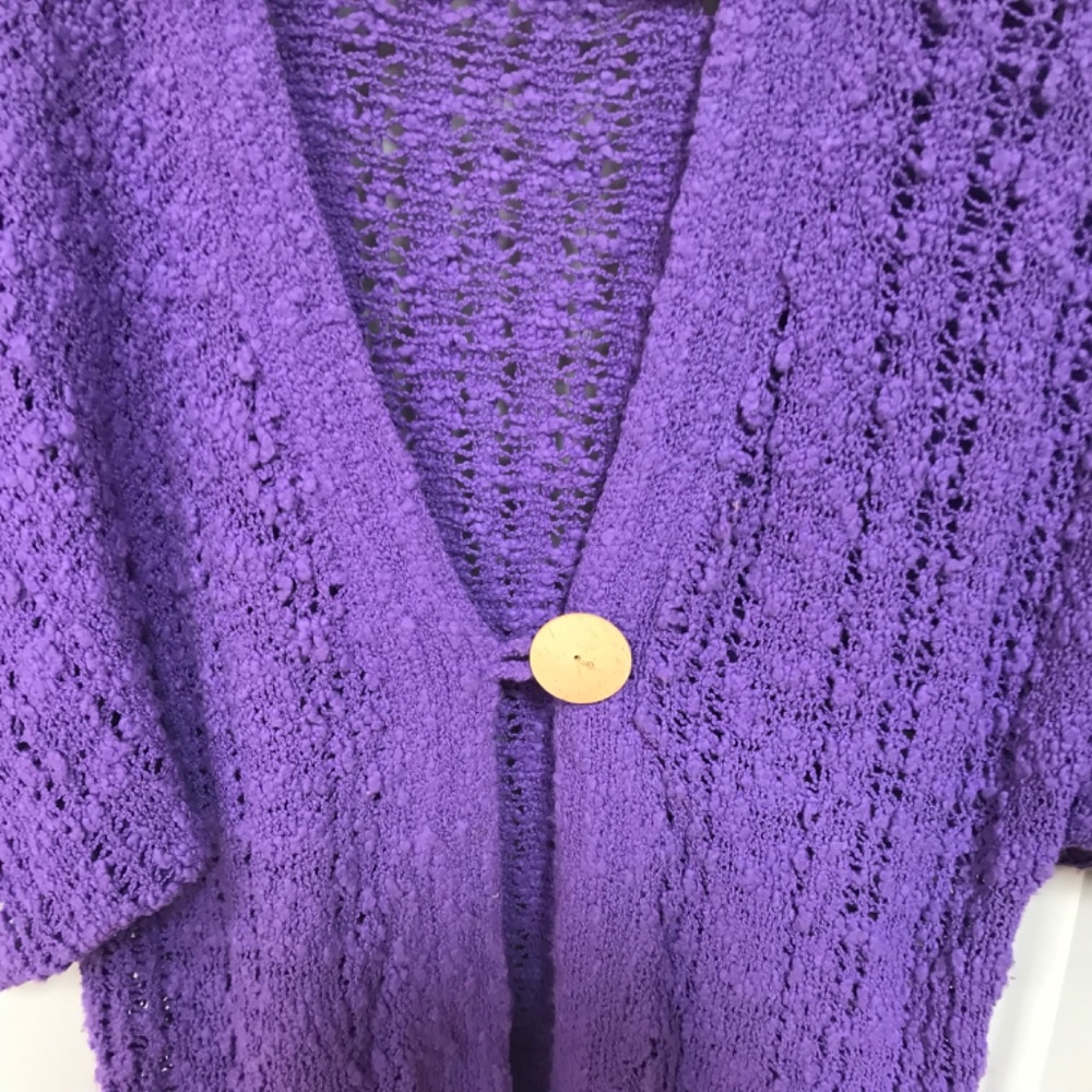 WindiRiver Purple Women's Soft Cardigan Sweater - Picture 5 of 16
